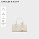 CHARLES&KEITHkerry單肩包簡(jiǎn)約掛飾手提斜挎包女生日禮物CK2-30271481 Cream奶白色 小包