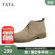 他她（TATA）男士靴耐磨舒適復古時(shí)尚沙漠靴加絨皮翻毛男靴休閑皮鞋VVX03DD2 駝色 41