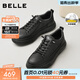 百麗男鞋時(shí)尚小黑白板鞋男士冬商場(chǎng)款套腳休閑鞋D3MA6DM5 黑色 42 (260mm)