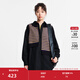 幻走（MOVEUP）2025冬季新款.FUN系列假兩件不對稱(chēng)馬甲中長(cháng)款襯衫女 黑色 M
