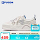 FILA FUSION斐樂(lè )官方潮牌章昊同款50-50 DX II帆布鞋新款休閑百搭運動(dòng)女板鞋