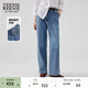 Teenie Weenie小熊女裝時(shí)尚簡(jiǎn)約風(fēng)秋季高腰牛仔直筒褲復古時(shí)髦長(cháng)褲 中藍色 L (170)