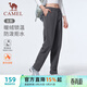 駱駝（CAMEL）加絨直筒長(cháng)褲女裝防潑水梭織運動(dòng)褲 C25CA6L6025 墨灰 M
