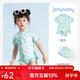 JELLYBABY寶寶泳衣一歲兒童溫泉公主幼兒可愛(ài)嬰兒連體游泳衣小女孩泳裝女童 藍色 （送同款泳帽） 100