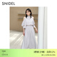 SNIDEL春夏優(yōu)雅泡泡袖露肩收腰純色雪紡連衣裙SWFO252193 象牙白 S (0)