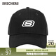 斯凱奇（Skechers）男女同款帽子鴨舌帽棒球帽運動(dòng)百搭透氣遮陽(yáng)帽情侶款休閑帽 深黑色/002K (L319U045-002K) 均碼