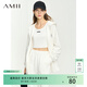 AMII女裝2026春季新款連帽拉鏈外套休閑長(cháng)褲吊帶背心套裝女時(shí) 米白（外套） S