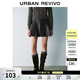 UR2026春季新款女裝摩登都市PU短款百褶半裙UYU550074+ 正黑 (偏短) L