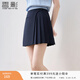 香影a字百褶半身裙女小個(gè)子2026夏裝新款藏青短裙修身法式西裝裙 藏青 S 155/60A/85-95斤