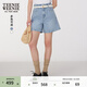 Teenie Weenie小熊女裝牛仔短褲夏季休閑活力清新時(shí)尚褲子 淺藍色 M