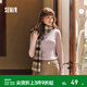 森馬（Semir）長(cháng)袖t恤女短款半高領(lǐng)薄絨輕暖打底衫2024冬新款純色修身抓絨內搭 橡皮粉61214 S