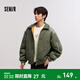 森馬（Semir）棉服男燈芯絨肌理感冬季飛行員外套厚款夾克oversize 土灰綠40927 S (165) 165/84A