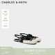 CHARLES&KEITH蝴蝶結平底方頭芭蕾鞋涼鞋女生日禮物送女友CK1-70920149 Beige米色 37