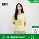 森馬（Semir）森柔|短袖T恤女夏季圖案寬松落肩個(gè)性小眾chic溫柔系101325100021
