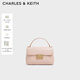 CHARLES&KEITH氣質(zhì)通勤菱格手提包斜挎包生日禮物送女友CK2-50701578 Light Pink淺粉色 S