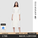 歌力思（ELLASSAY）2025春夏新款醋纖經(jīng)典收腰系帶老錢(qián)風(fēng)中長(cháng)款連衣裙女EWD361Y13500 象牙白 S