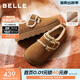 百麗（Belle）復古毛邊雪地靴女冬季新款商場(chǎng)款舒適毛毛鞋勃肯鞋E5N1DDM5 棕色-毛里 35