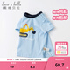 戴維貝拉（DAVE＆BELLA）童裝男童短袖T恤兒童t恤男寶寶衣服夏季新款幼兒夏天小童半袖上衣 藍色 110 cm（建議身高100-110cm）