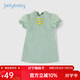 JELLYBABY漢服女童夏季唐裝裙子兒童連衣裙女孩旗袍童裝夏裝 黃藍格 110 CM