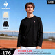 樂(lè )卡克（Le coq sportif）【網(wǎng)球系列】法國公雞秋冬男女透氣圓領(lǐng)長(cháng)袖T恤 炫黑色 L