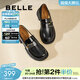百麗（Belle）時(shí)尚飾扣樂(lè )福鞋女平跟通勤單鞋B7X1DAA5預售 黑色 37 (235mm)