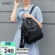 viney牛皮雙肩包女大容量輕便背包旅游旅行包大學(xué)生書(shū)包生日禮物送女友