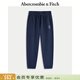 Abercrombie & Fitch美式百搭抓絨LOGO束腳運動(dòng)衛褲長(cháng)褲25秋冬新款男裝134-5147 海軍藍 XL (180/98A)