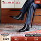 THOM WILLS切爾西男靴真皮手工固特異靴子男英倫馬丁靴冬季 黑色E361-H1 41 /7.5碼