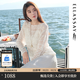 歌力思（ELLASSAY）【彭小苒同款】2026云上舞白松弛棉感鏤空罩衫法式優(yōu)雅度假針織衫 純凈白 S