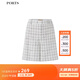 PORTS寶姿女裝春夏新款短褲LM8P051MFQ090 奶白色格子 M /6