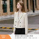 香影小西裝外套女短款2026春季新款高級感氣質(zhì)超好看正肩白色西服 白色 S 155/80A/85-95斤