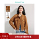 茵曼（INMAN）復古麂皮絨休閑外套2026春季新款女裝高級寬松長(cháng)袖小個(gè)子夾克上衣 咖啡色 S