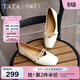 他她（TATA）女鞋半融芝士秋低跟休閑鞋百搭淺口單鞋鞋子2H0C3CQ5 米色 37