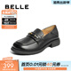 百麗（Belle）英倫風(fēng)樂(lè )福鞋女商場(chǎng)同款羊皮舒適便士樂(lè )福E1N1DCA5預售 黑色 37 (235mm)