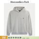 Abercrombie & Fitch經(jīng)典小麋鹿圖案美式復古抓絨套頭連帽衛衣25秋冬男裝122-5536 淺灰色 XL (180/116A)