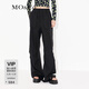 MO&Co.工裝褲吸汗速干寬松長(cháng)直筒闊腿抽繩高腰休閑褲boxyfit摩安珂 黑色-第2批 S 160