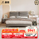 慕思（de RUCCI）皮床主臥 雙人床現代簡(jiǎn)約真皮床臥室家具大床齊邊皮藝床 齊邊款(深灰色)-BCW1-072 1.8*2米
