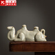 正揚汝窯茶寵陶瓷唐馬元寶功夫茶具擺件可養開(kāi)片精品可愛(ài)茶桌筆架茶玩 古汝茶寵(筆架)駱駝
