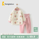 童泰秋冬3個(gè)月-3歲嬰幼兒衣服寶寶居家長(cháng)袖長(cháng)褲保暖內衣對開(kāi)套裝 粉色 66 cm
