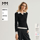麥檬MM麥檬 絨云衫 24秋新品POLO領(lǐng)醋酸羊毛毛針織衫毛衣5F7932692 黑色5F7932692 S
