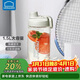 樂(lè )扣樂(lè )扣（LOCK&LOCK）大容量水杯tritan運動(dòng)搖搖杯便攜提手水壺男女塑料杯子1.5L灰色