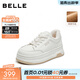 百麗（Belle）簡(jiǎn)約百搭高幫鞋女冬季新款商場(chǎng)同款厚底加絨休閑板鞋E6R1DDM5 米色 37 (235mm)