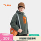 安踏兒童男中大童針織羊羔絨外套冬舒適保暖連帽外套A52546602