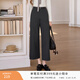 香影白色窄版闊腿褲女垂感2026春季新款通勤高腰直筒褲九分法棍褲 中灰 M 160/64A/95-110斤