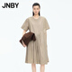 JNBY/江南布衣春夏品質(zhì)感連衣裙短袖寬松圓領(lǐng)優(yōu)雅靈動(dòng)透氣5P4G13790 285/米卡其 M
