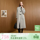三彩【100綿羊毛】2025冬季新款雙面呢外套長(cháng)款大衣女 花灰色 M 160/84A