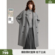 ELLE綿羊毛羊駝毛雙面呢大衣女2025冬季新款優(yōu)雅西裝領(lǐng)毛呢外套 中灰 M