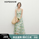 紅袖油畫(huà)感碎花雪紡連衣裙2025夏季新款女裝【綠野幽光】V領(lǐng)吊帶裙 花園綠305 S