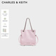 CHARLES&KEITH柔軟抽繩簡(jiǎn)約鏈條福袋包手提托特包包女包生日禮物CK2-80151536 Cotton Candy Pink棉花糖粉 S