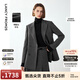 朗姿復古羊毛灰色高智氣質(zhì)通勤職業(yè)西服外套女冬季新款西裝 深灰色2 M